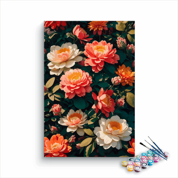 Realistic Dahlia Bloom Paint by Numbers Kit