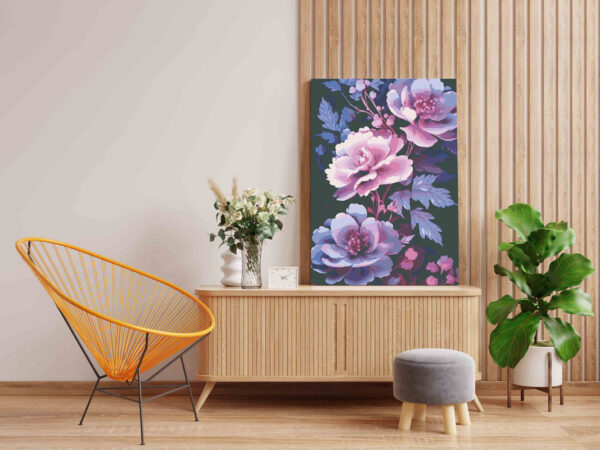Twilight Peony Dream Paint by Numbers Kit - Image 2