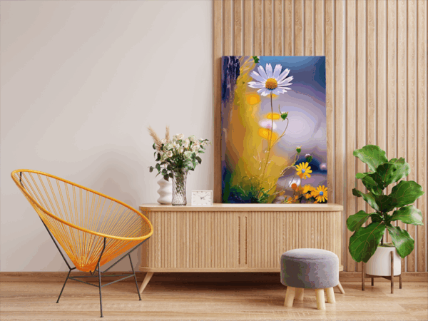 Golden Glow: Daisy at Dawn Paint by Numbers Kit - Image 2