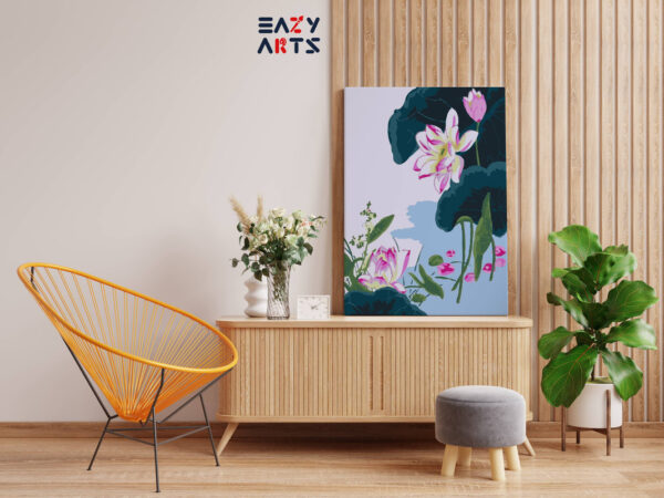 Lotus Flowers and Leafs Paint By Numbers kit - Image 2