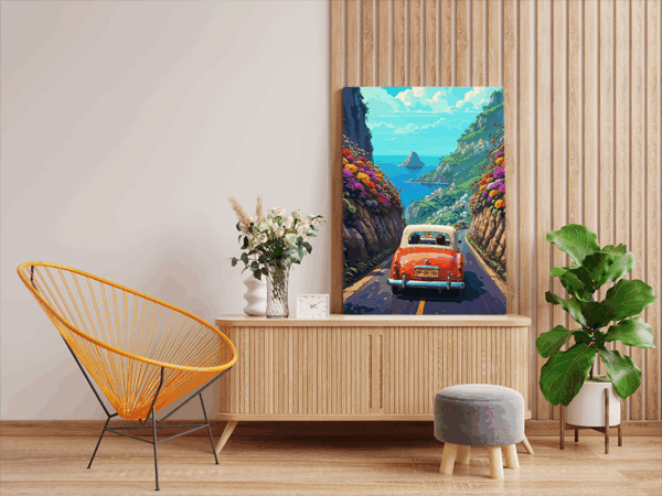 Scenic Coastal Drive Paint by Numbers Kit - Image 2