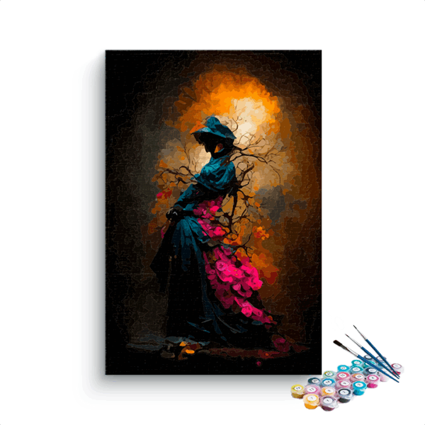 Elegance in Bloom: Enigmatic Silhouette Paint by Numbers Kit