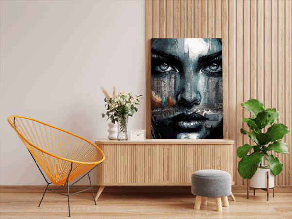 Urban Reflections: Intense City Portrait Paint by Numbers Kit - Image 2
