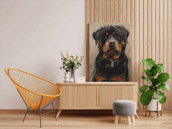 Regal Rottweiler Paint by Numbers Kit - Image 2