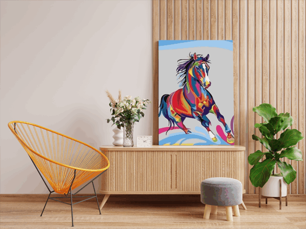 Vibrant Abstract Horse Paint by Numbers Ki - Image 2
