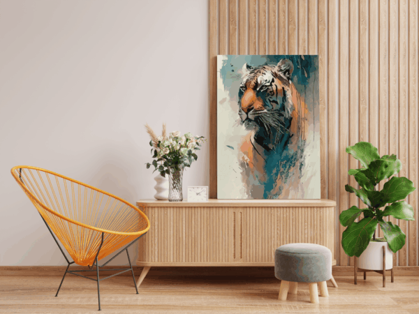 Serene Strength: Abstract Tiger Portrait Paint by Number Kit - Image 2