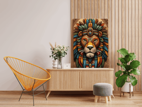 Regal Warrior: Tribal Lion Paint by Number Kit - Image 2