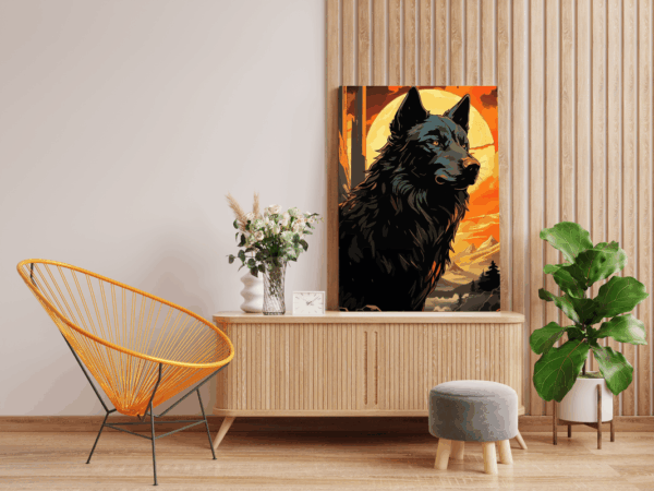 Guardian of the Twilight: Wolf at Dusk Paint by Number Kit - Image 2