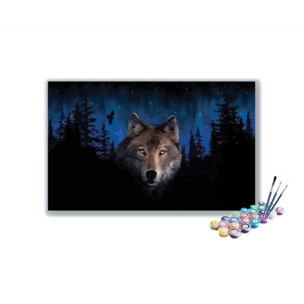 Nightly Vigil A Wolf Paint-by-Number Kit