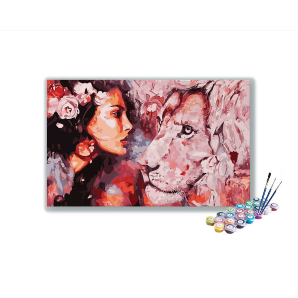 Woman and Lion A Mystical Paint-by-Number Kit