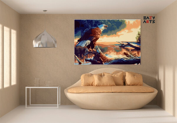 Majestic Eagle by the Lake Paint by Numbers Kit - Image 2