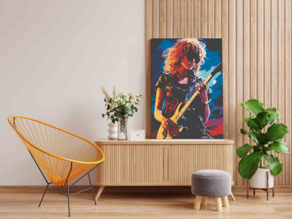 Girl Playing guitar Paint by Numbers Kit - Image 2