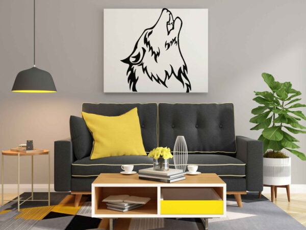 Howling Wolf Head Canvas DIY Painting – Glow in the Dark Kit for Adults & Kids | Eazy Arts DIY Art Set with Brushes, Glow Paint & Black Paint (Blue/Cyan/Green Glow Options) - Image 2