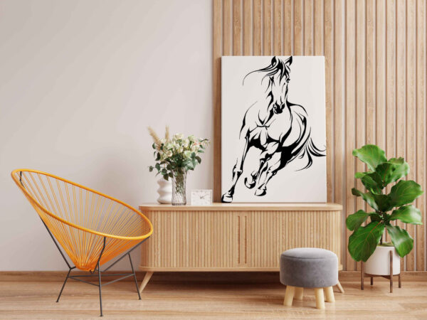 Running Horse Canvas DIY Painting – Glow in the Dark Kit for Adults & Kids | Eazy Arts DIY Art Set with Brushes, Glow Paint & Black Paint (Blue/Cyan/Green Glow Options) - Image 2