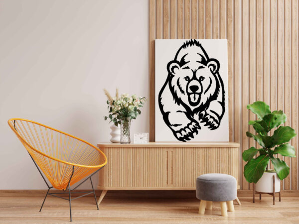 Charging Bear Canvas DIY Painting – Glow in the Dark Kit for Adults & Kids | Eazy Arts DIY Art Set with Brushes, Glow Paint & Black Paint (Blue/Cyan/Green Glow Options) - Image 2