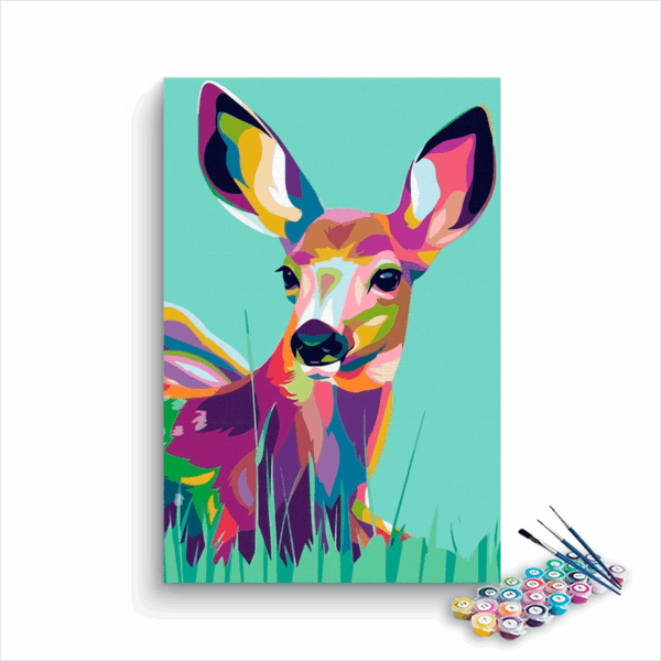 Deer Abstract Paint By Numbers Kit For Kids
