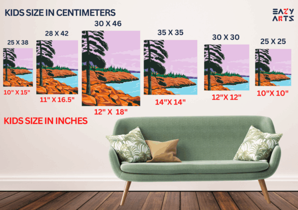Kids Paint by number kits by Eazy Arts Sizes