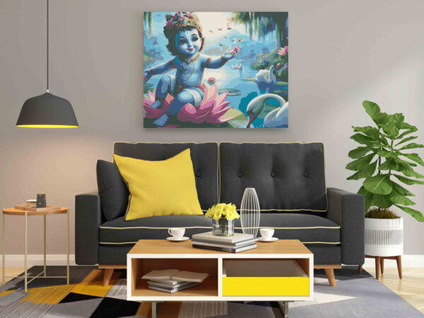 Lotus Baby Krishna Divine Paint by Numbers Kit - Image 2