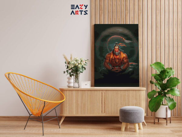 Lord Hanuman in Meditation Paint By Numbers kit - Image 2