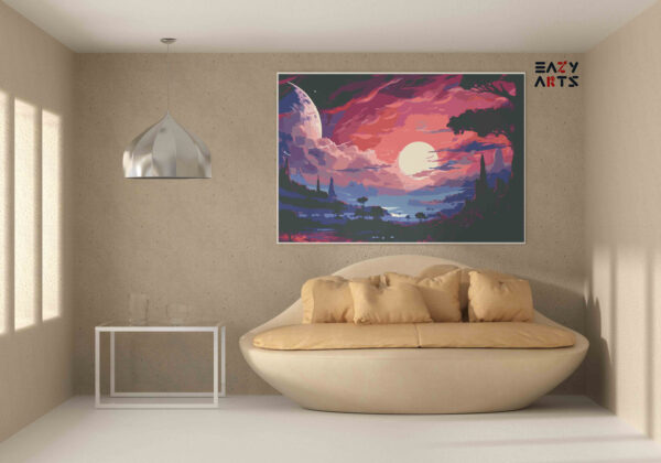 Enchanted Sunset Landscape Paint by Number Kit - Image 2