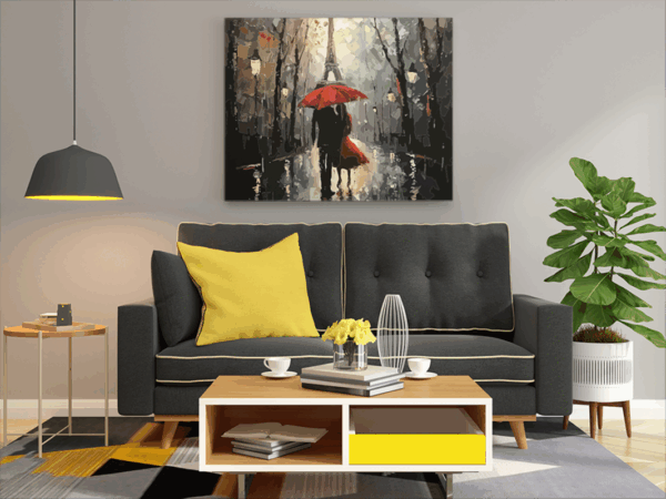 Romantic Evening in Paris Paint by Numbers Kit - Image 2