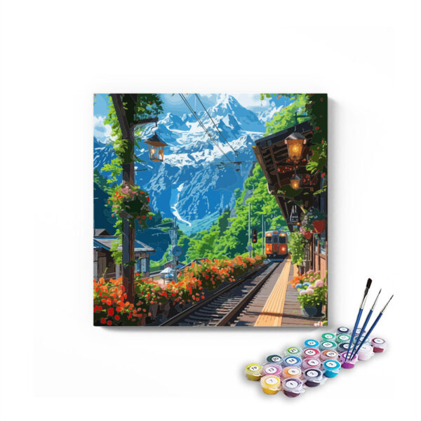 Scenic Mountain Railway Paint by Numbers Kit