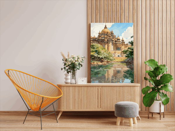 Majestic Palace Reflection Paint by Numbers Kit - Image 2