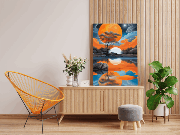 Dreamy Sunset Reflection Paint by Numbers Kit - Image 2