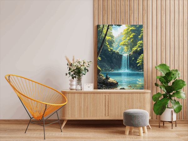 Tranquil Falls: Paint by Numbers Kit - Image 2