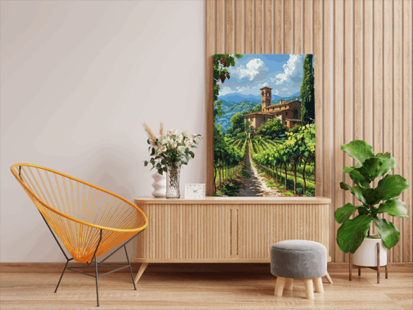 Tuscan Vineyard Villa Paint by Numbers Kit - Image 2