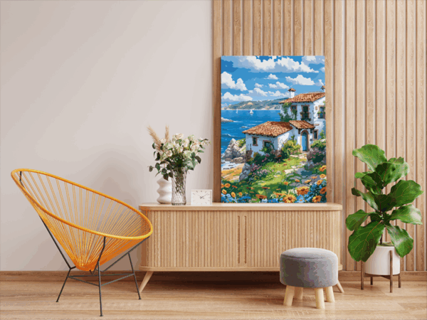 Seaside Cottage Bliss: Coastal Retreat Paint by Numbers Kit - Image 2