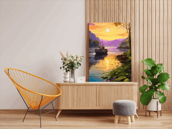 Sunset River Serenity Paint by Numbers Kit - Image 2