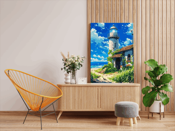 Coastal Lighthouse Escape Paint by Numbers Kit - Image 2