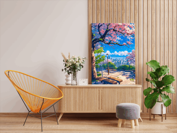 Blossoming Park View Paint by Numbers Kit - Image 2