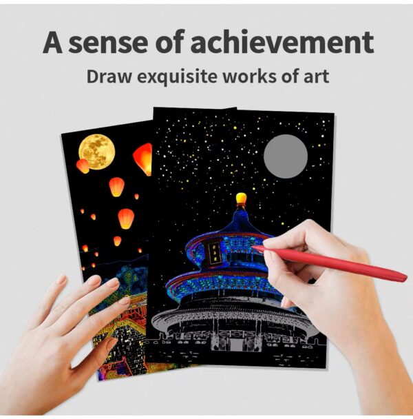 World Landmarks Scratch Painting Kit – Eiffel Tower, Pyramids, Mount Fuji & More - Image 4