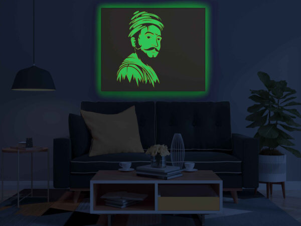 Chhatrapati Shivaji Maharaj Rear-View Glow in the Dark Painting Kit – DIY Royal Maratha Wall Art | Eazy Arts - Image 3