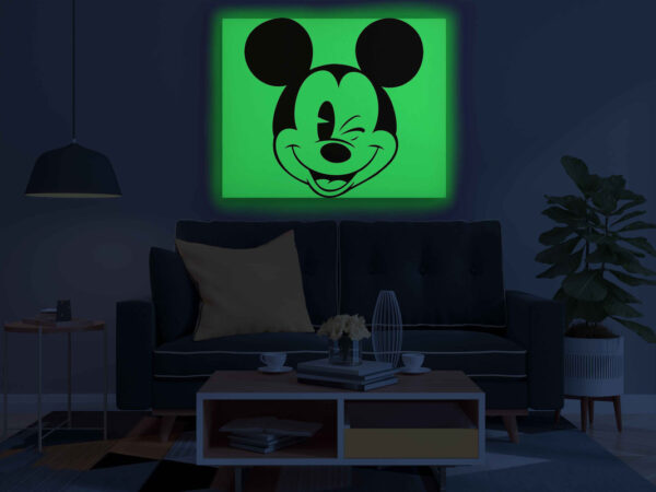 Mickey Mouse Glow in the Dark Painting Kit – Iconic Winking Face DIY Art for Kids | Eazy Arts - Image 3